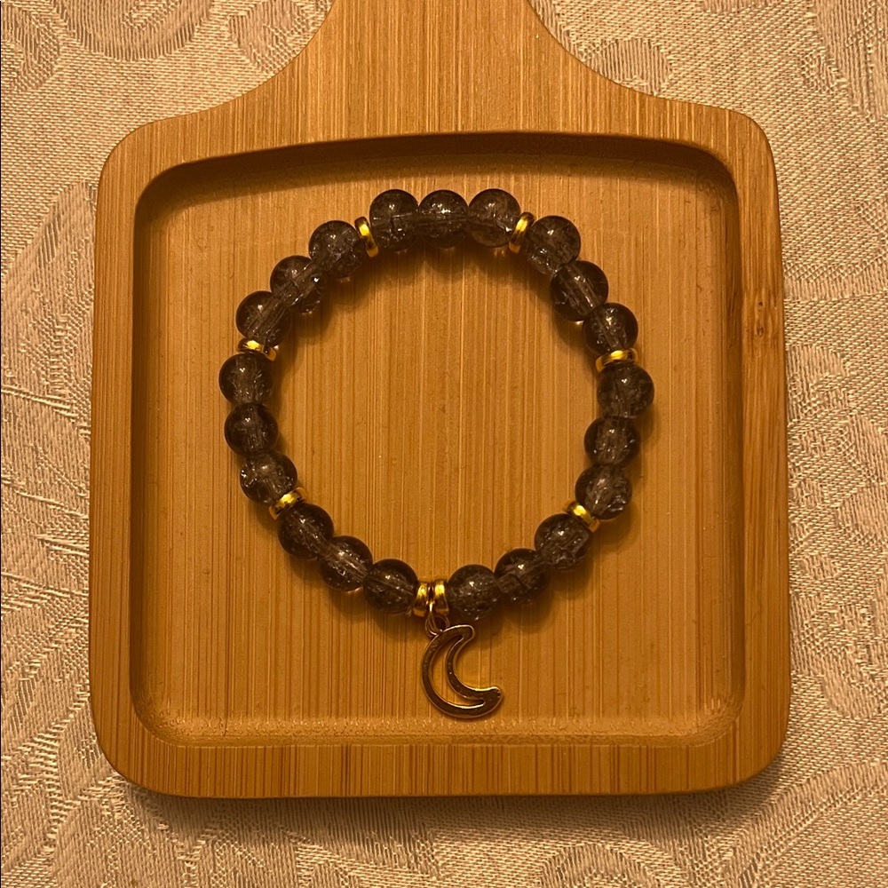 Hand Crafted Black and Gold Beaded Bracelet